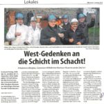 West-Gedenken an die Schicht im Schacht